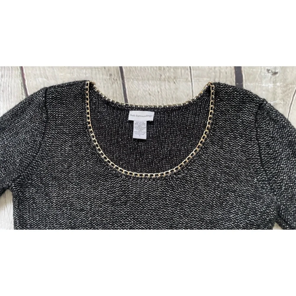 Soft Surroundings Metallic Knit Chainlink Sweater